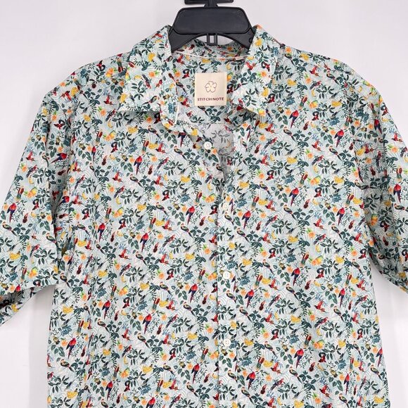 Stitch Note The Redford Short Sleeve Button Up IN Parrot Size XL - Picture 2 of 9
